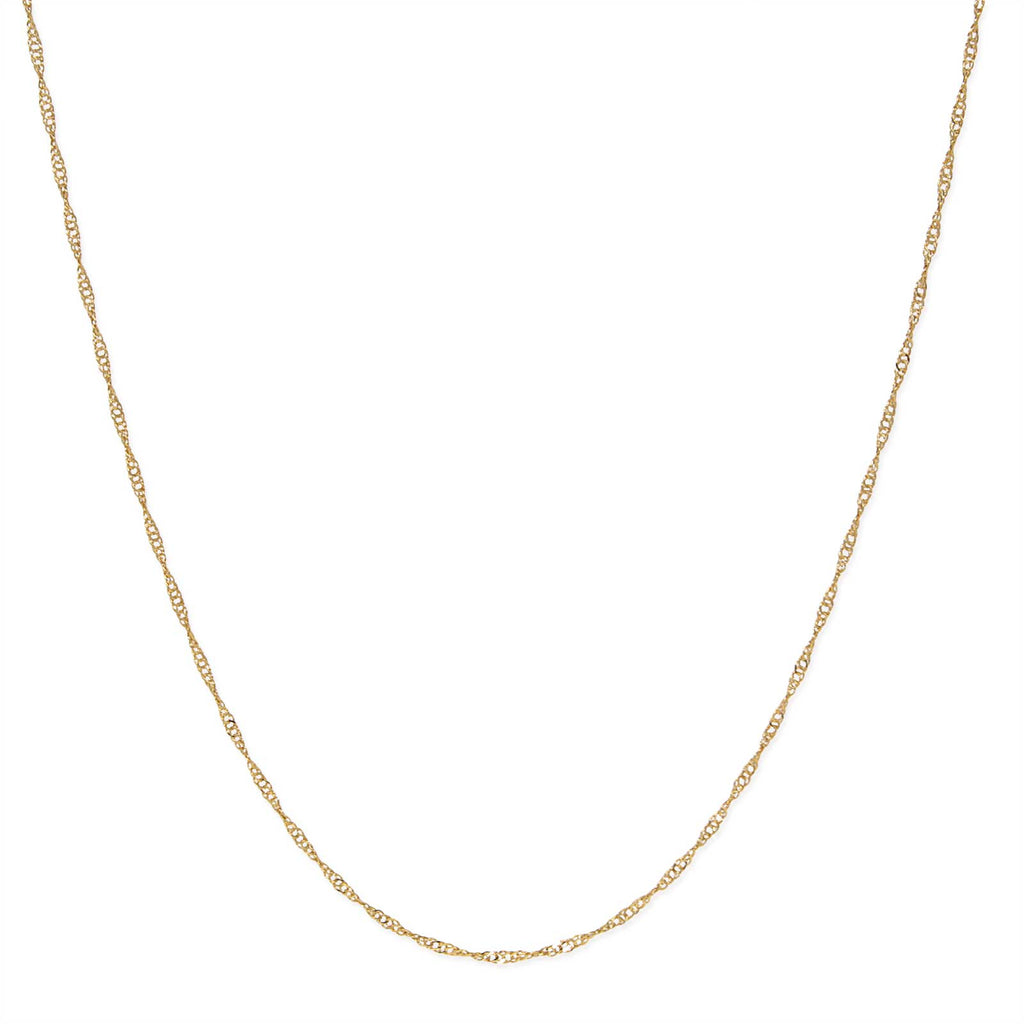 Gold Tone Twisted Fancy Chain Necklace 16 Inch