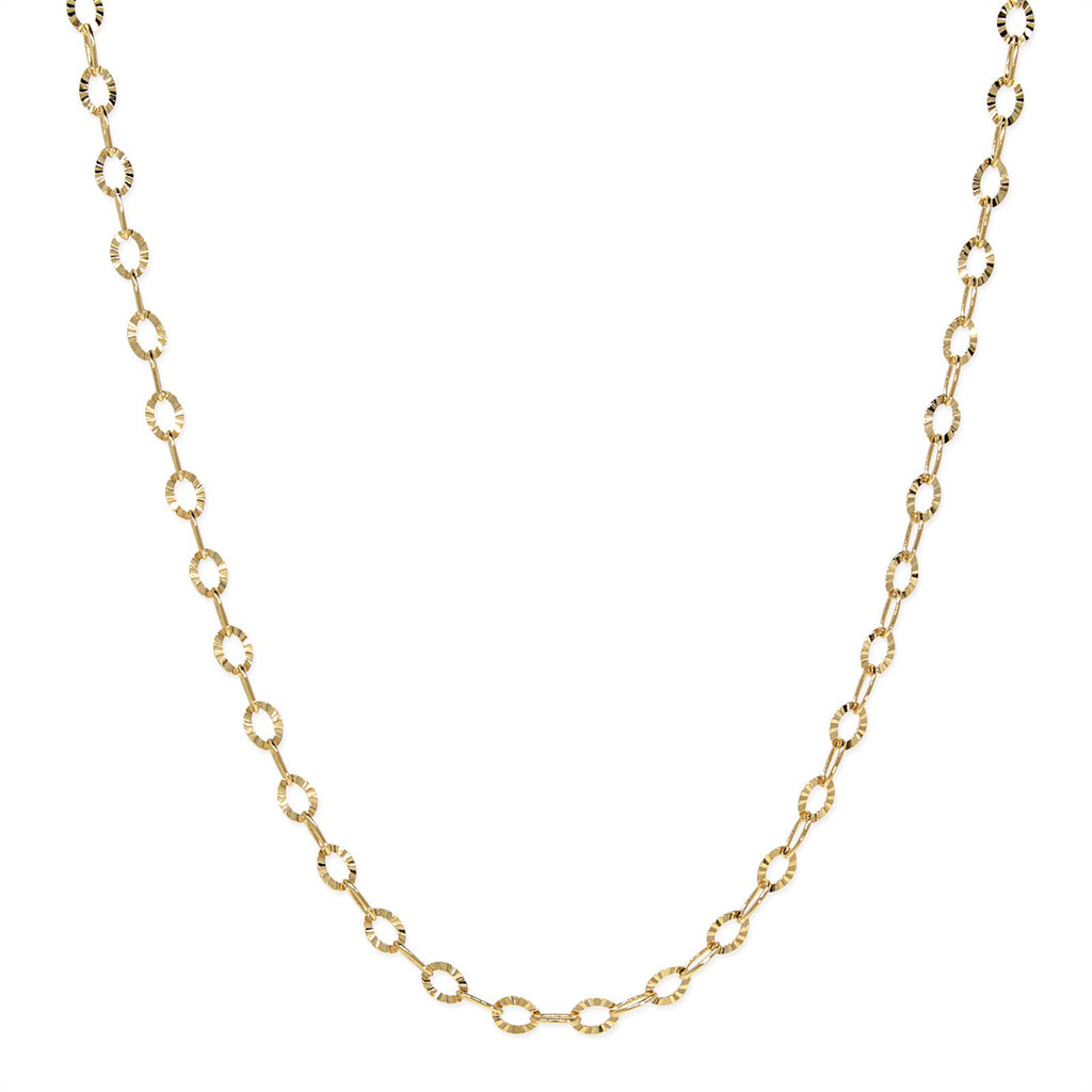  Gold Tone Oval Link Chain Necklace 16 Inch