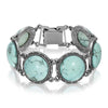 1928 Jewelry Round Gemstone Turquoise Link Bracelet