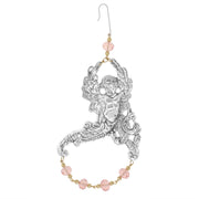 1928 Jewelry Winged Cherub Angel & Rosaline Pink Crystal Christmas Tree Ornament
