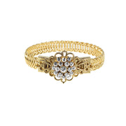 14K Gold Dipped Crystal Flower Overlay Belt Bracelet