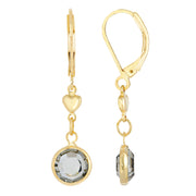 1928 Jewelry Channel Crystal And Heart Drop Earring