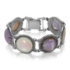 1928 Jewelry Round Purple Amethyst Gemstone Link Bracelet