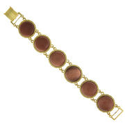 Goldstone Semi Precious Link Bracelet