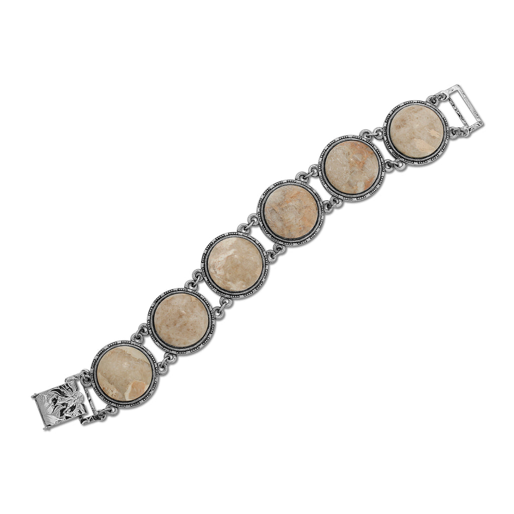 1928 jewelry riverstone semi precious link bracelet