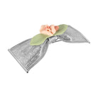 1928 Jewelry Pink And Green Porcelain Flower Mesh Bow Hair Barrette