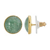 1928 Jewelry Round Green Aventurine Gemstone Stud Earrings