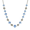 1928 Jewelry Filigree Puff Bead Blue Crystal Chain Necklace 18