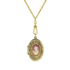 1928 Jewelry Victorian Reflections Carnelian & Ivory Cameo Swivel Locket Necklace 28