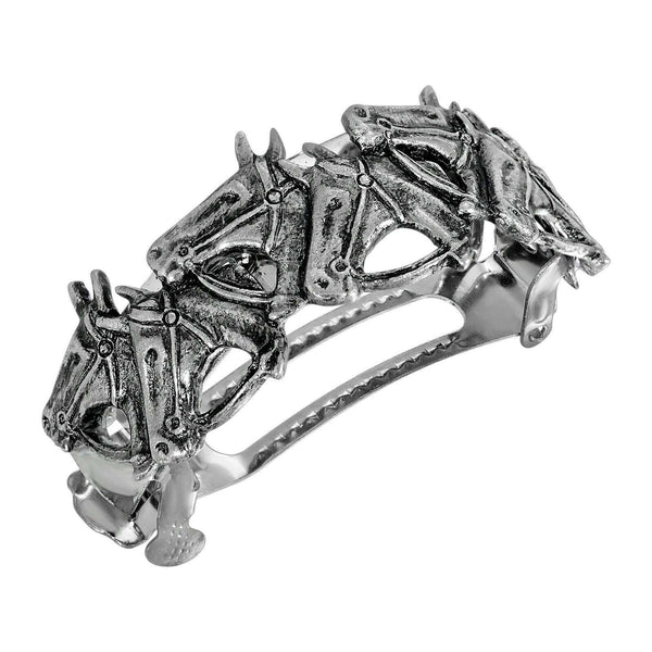 Racing Horses Ponytail Barrette