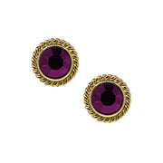 purple 14K Gold Dipped Small Round Stud Earrings