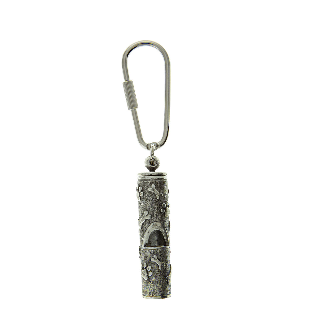 Pewter Paw And Bone Whistle Key Fob