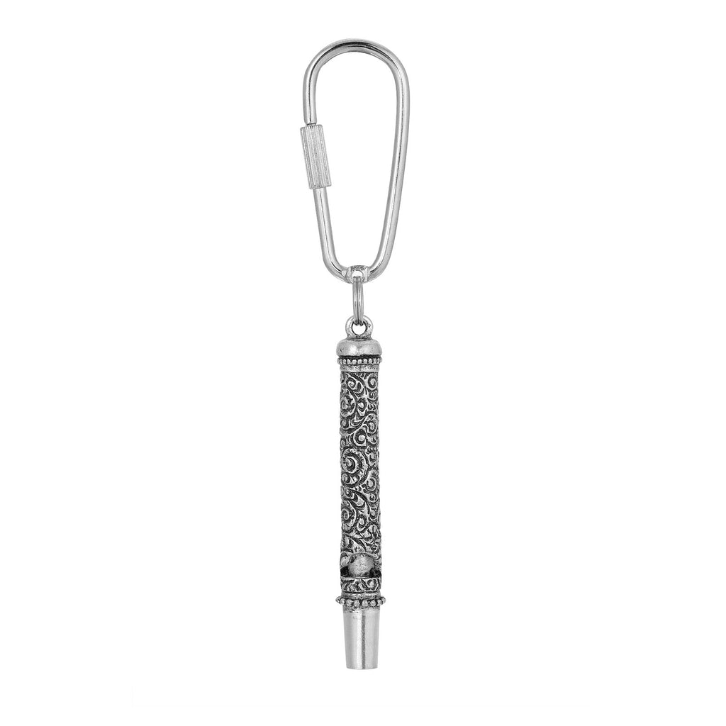 Antiqued Pewter Whistle Key Chain