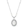 1928 Jewelry Elenor Oval Intaglio Crystal White Faux Pearl Pendant Necklace 16