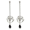 1928 Jewelry Spider Black Bead Drop Chain Earrings