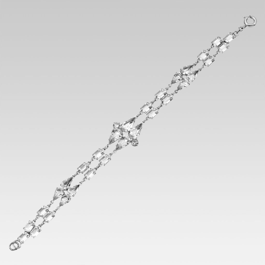 Pear & Baguette Austrian Crystal Link Bracelet
