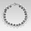1928 Jewelry Black Diamond and Austrian Crystal Round Link Chain Bracelet 7 Inches