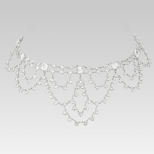 Swarovski Crystal Draped Necklace 11 Inch Adjustable