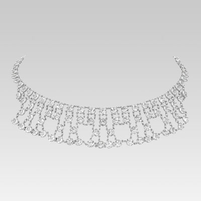 Swarovski Crystal Round  Drop Necklace 15 Inch