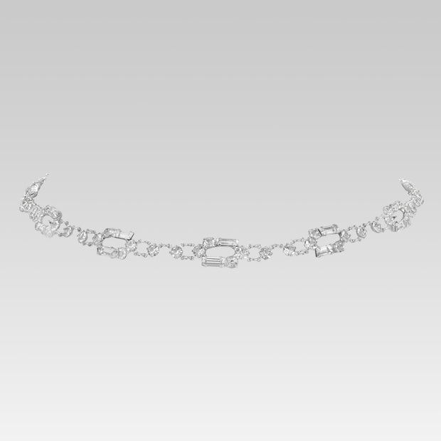 Swarovski Crystal Baguette Link Necklace 15 Inches