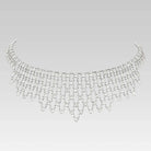 1928 Jewelry Vintage Austrian Crystal Bib Drop Necklace 15.5"