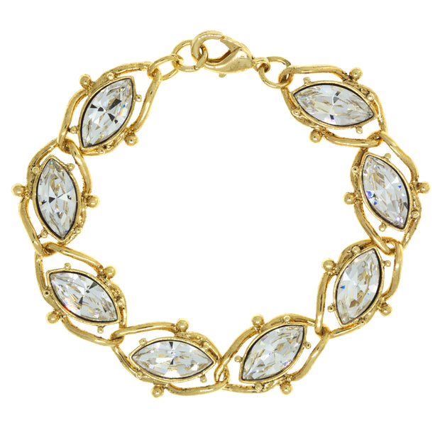 Navette Swarovski Crystal Element Link Bracelet