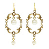 1928 Jewelry Faux Pearl Drop Wire Earrings