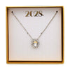 2028 Jewelry Crystal Oval Pendant Necklace 16