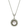 1928 Jewelry Round Multi-Crystal Floral Accent Drop Pendant Necklace 16