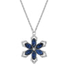1928 Jewelry Sapphire Blue Crystal Snowflake Pendant Necklace 16
