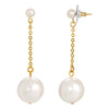 1928 Jewelry White Faux Pearl Chain Dangle Earrings