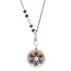 1928 Jewelry Patriotic Red White and Blue Crystal Locket Necklace 28