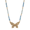 1928 Jewelry Sapphire AB Blue Crystal Butterfly Pendant Necklace 16