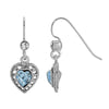 1928 Jewelry Antiqued Heart Crystal Dangle Earrings