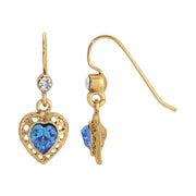 1928 Jewelry Petite Minimalist Light Amethyst Purple Austrian Crystal Heart Drop Earrings