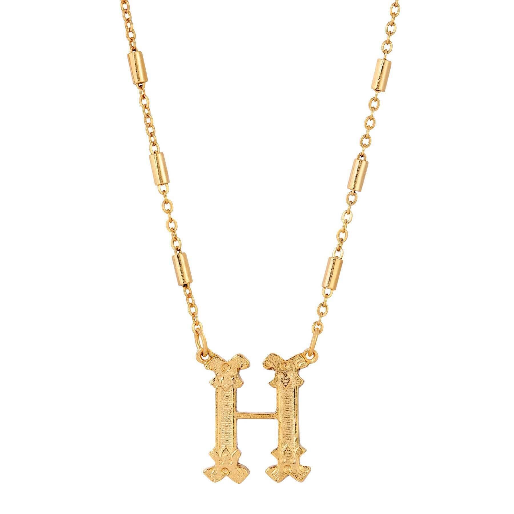 1928 Jewelry Old Fashioned Initial Pendant Necklace 15" + 3" Extender