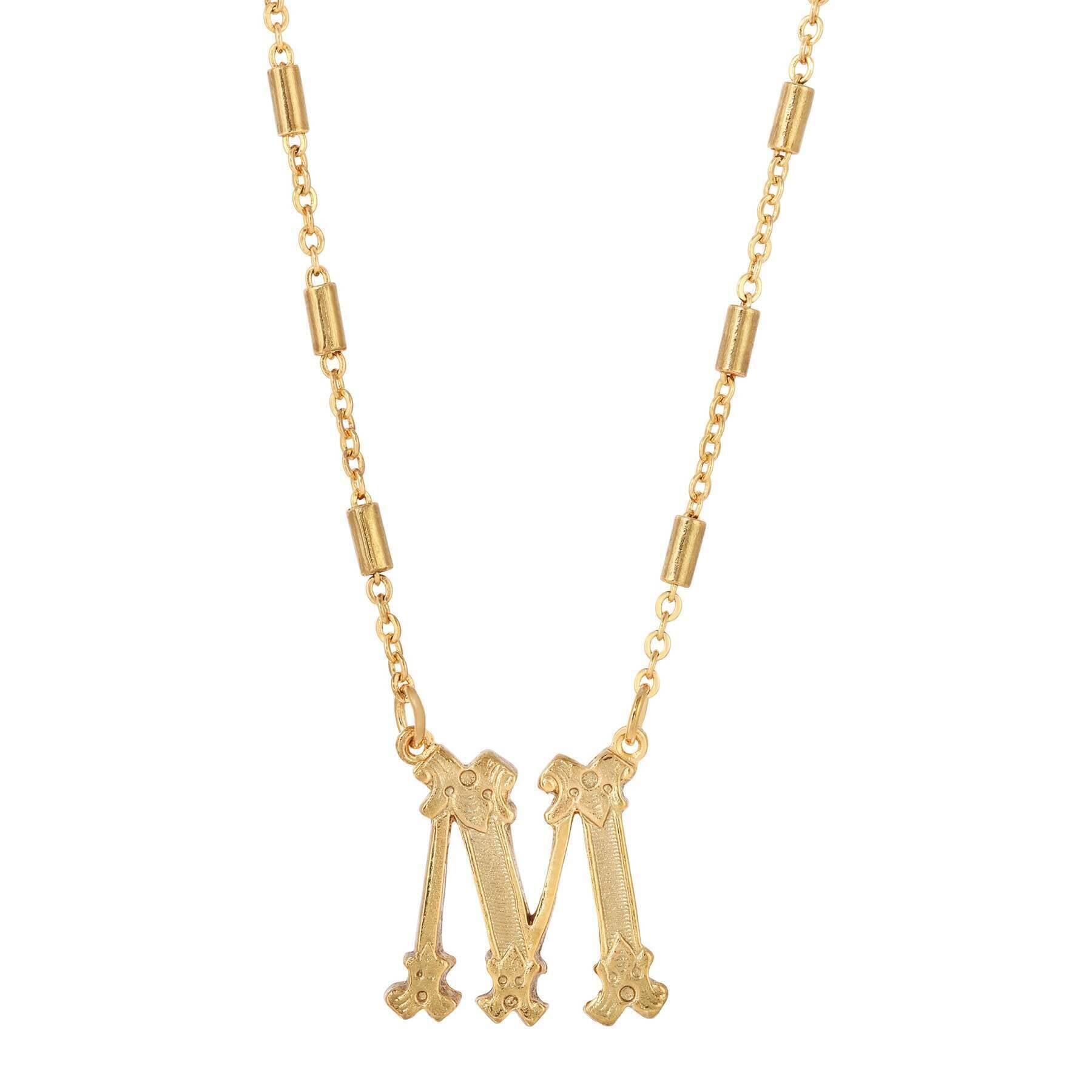 1928 Jewelry Old Fashioned Initial Pendant Necklace 15" + 3" Extender