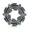 Regency Giovane Iridescent AB Crystal & Blue Stone Wreath Brooch