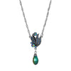 Regency Giovane Iridescent AB Crystal & Blue Stone Drop Necklace 16