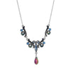 Regency Giovane Iridescent AB Crystal & Blue Stone Drop Pendant Necklace 16