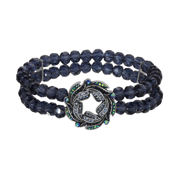 Giovane Iridescent AB & Blue Stone Wreath Bracelet