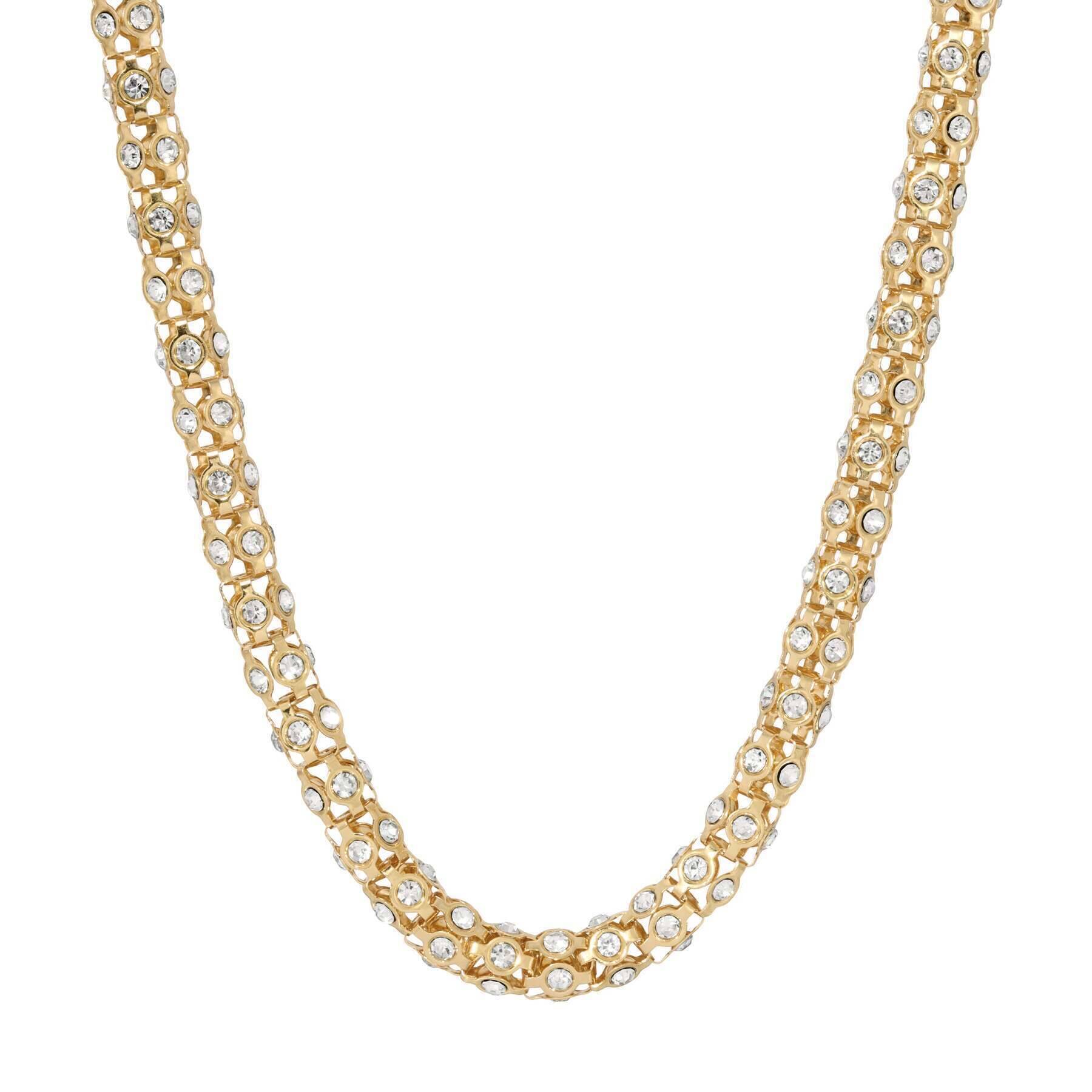 1928 Jewelry Dresden Pave Crystal Necklace 15" + 3" Extender