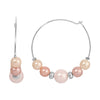 1928 Jewelry Rosabella Minimalist Multicolor Faux Pearl Hoop Earrings