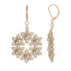 1928 Jewelry Opal Radiance Stone & Crystal Snowflake Drop Earrings