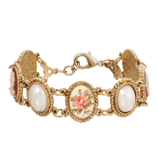 1928 Jewelry Multi Classic Stone Link Bracelet