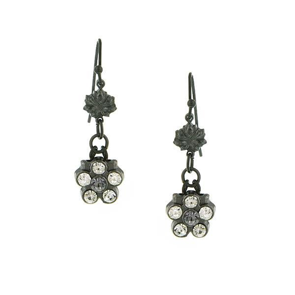 Crystal Flower Drop Earrings 1