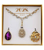 2028 Jewelry 3-In-1 Purple & Crystal Teardrop Interchangeable Necklace Set 16