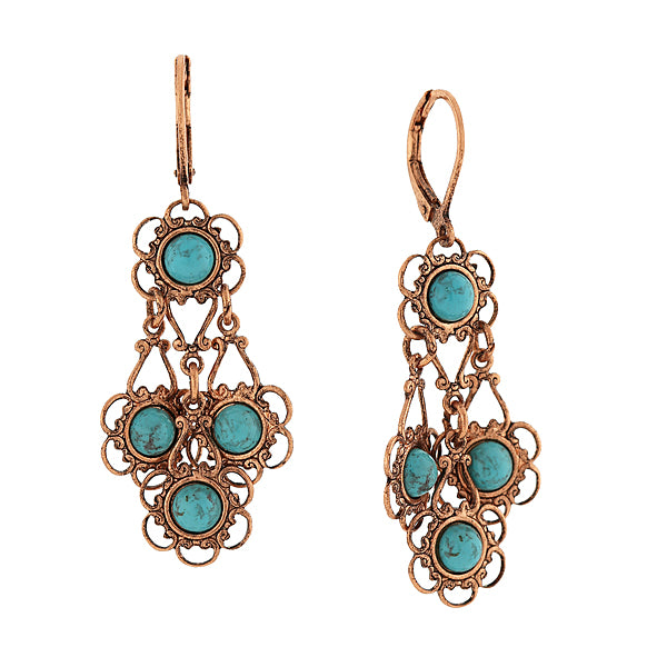 Desert Turquoise Stone Drop Earrings