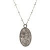 Symbols Of Faith Antiqued Madonna And Child Oval Pendant Cross Necklace 26