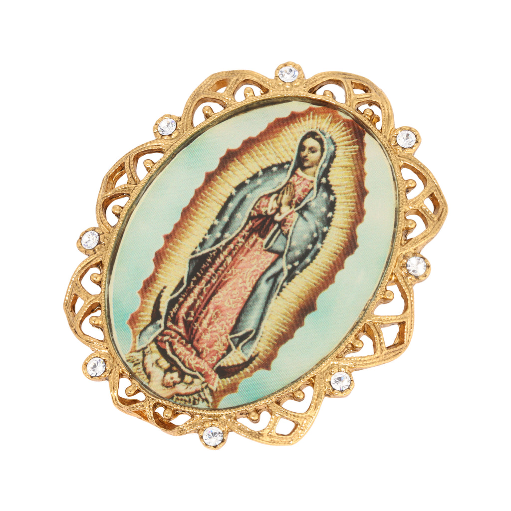 Our Lady Of Guadalupe Crystal Pin